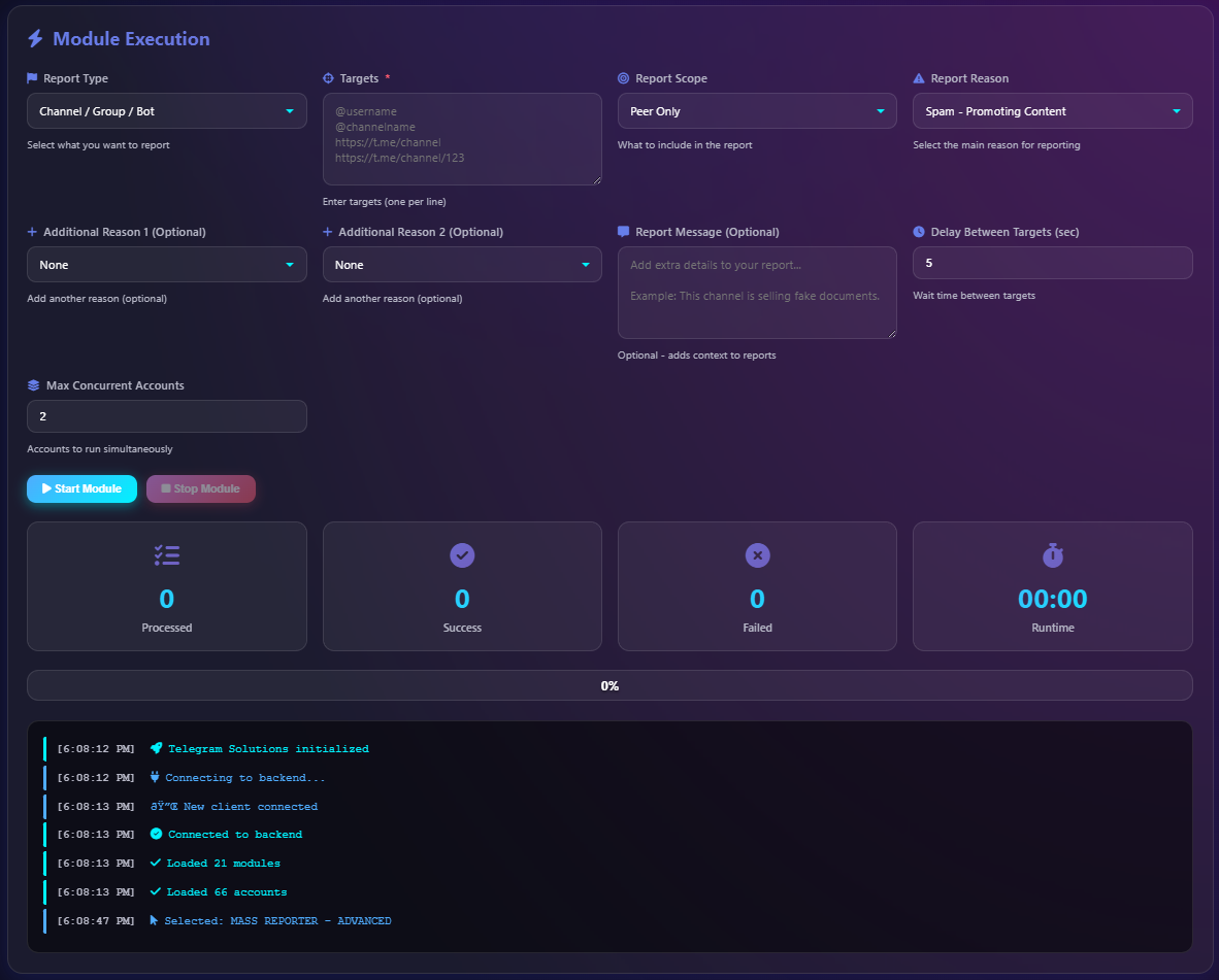 Telegram mass report bot panel claiming to ban any channel, and why the promise does not hold up